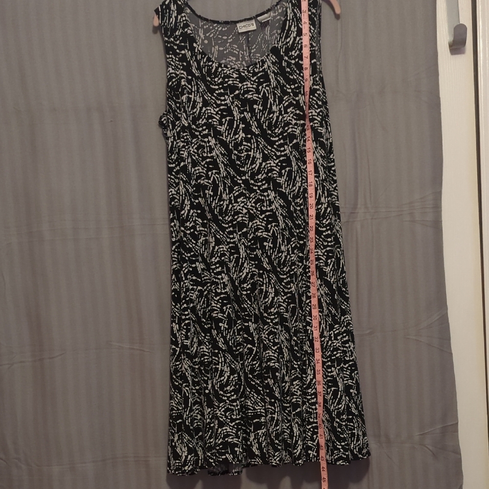 Chico's Black and White Swirl Midi Dress